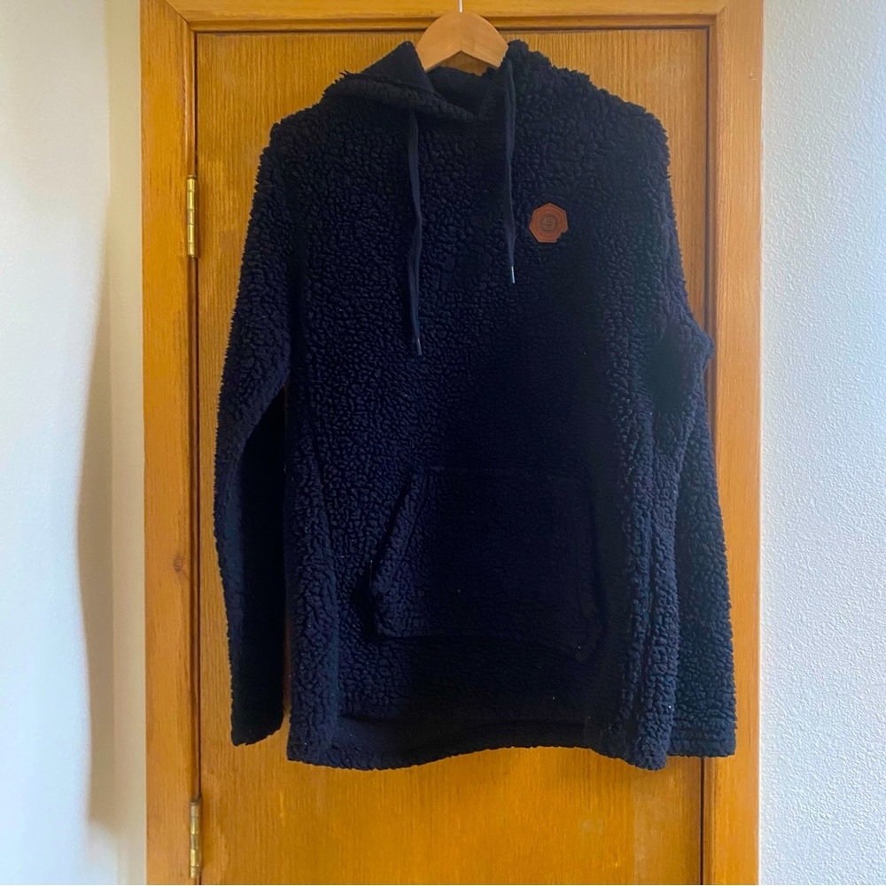 SUN DIEGO • Black Teddy Bear High Loft Hoodie - S